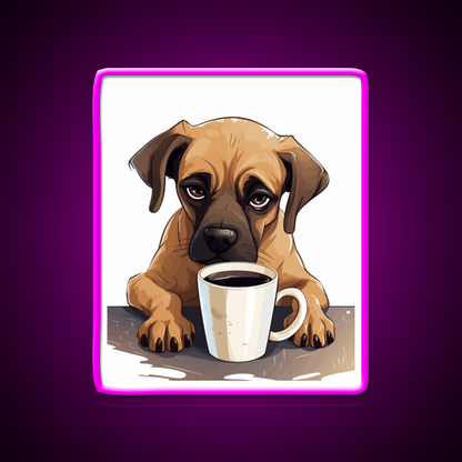 Sleepy Dog Vibes Cafe Led Neon Sign Espresso Bar Art Rgb Color