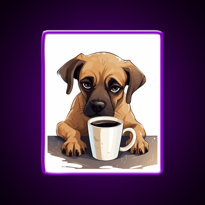 Sleepy Dog Vibes Cafe Led Neon Sign Espresso Bar Art Rgb Color