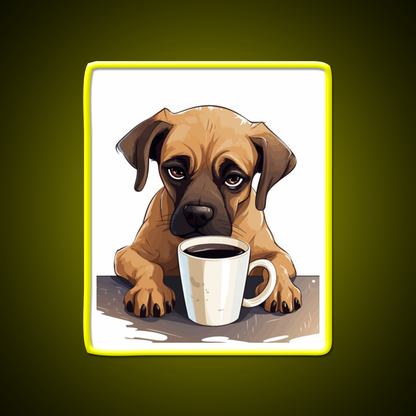Sleepy Dog Vibes Cafe Led Neon Sign Espresso Bar Art Rgb Color