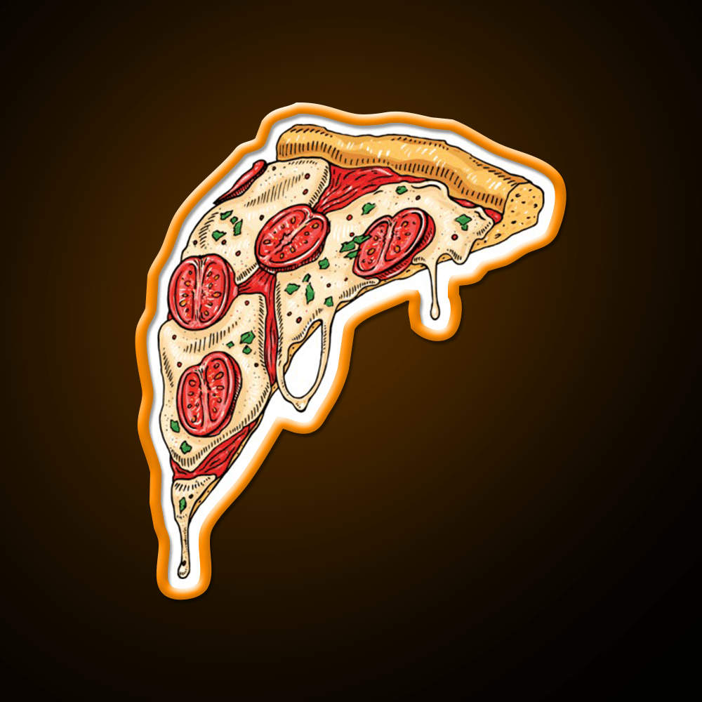 Slice Of Cheesy Margherita Pizza Fast Food Led Neon Sign For Burger Place Rgb Color - Shineneon
