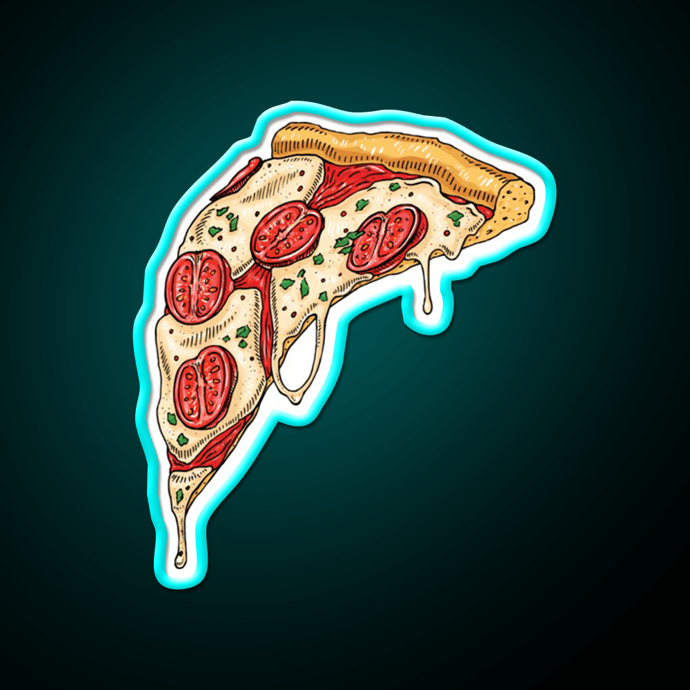 Slice Of Cheesy Margherita Pizza Fast Food Led Neon Sign For Burger Place Rgb Color - Shineneon