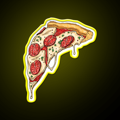 Slice Of Cheesy Margherita Pizza Fast Food Led Neon Sign For Burger Place Rgb Color - Shineneon