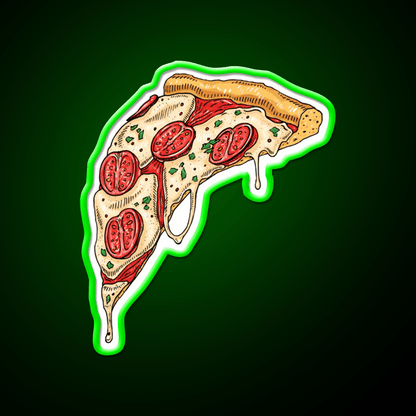 Slice Of Cheesy Margherita Pizza Fast Food Led Neon Sign For Burger Place Rgb Color - Shineneon