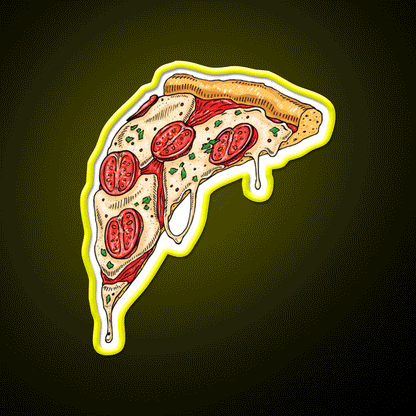 Slice Of Cheesy Margherita Pizza Fast Food Led Neon Sign For Burger Place Rgb Color - Custom LED neon sign front view