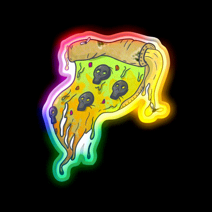 Slice Of Death Fast Food Led Neon Sign For Burger Place Rgb Color - LED neon sign close-up detail