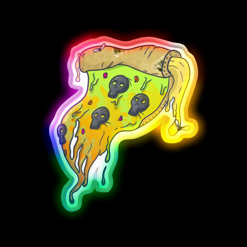 Slice Of Death Snack Food Led Neon Sign Rgb Color - LED neon sign close-up detail