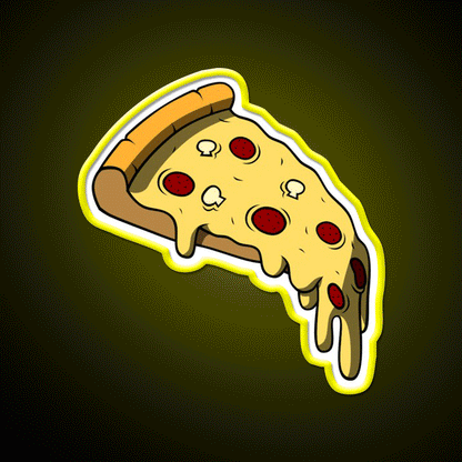 Slice Of Pizza Snack Food Led Neon Sign Rgb Color - Custom LED neon sign front view