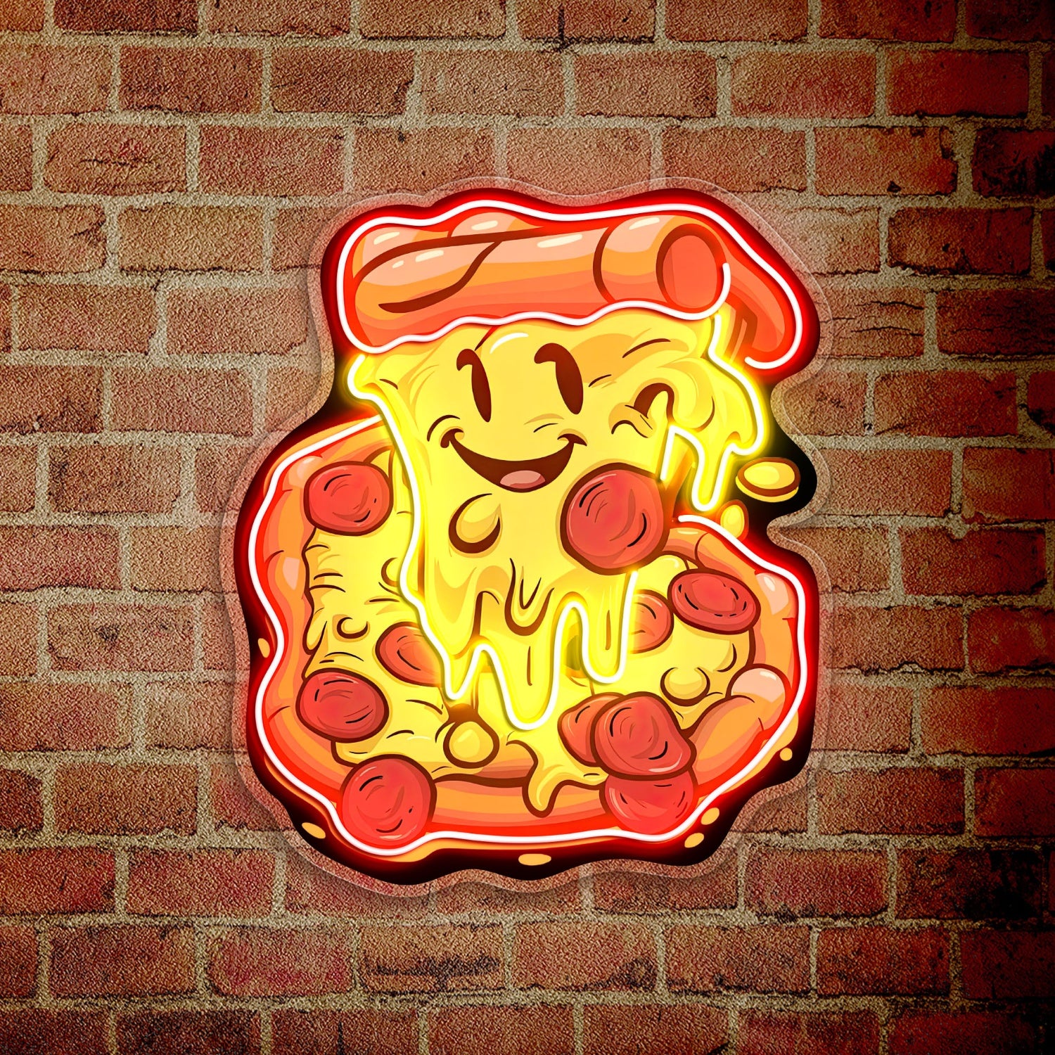 Slice Pizza Cute Smile Acrylic Led Neon Sign Deocr Shop | Shineneon