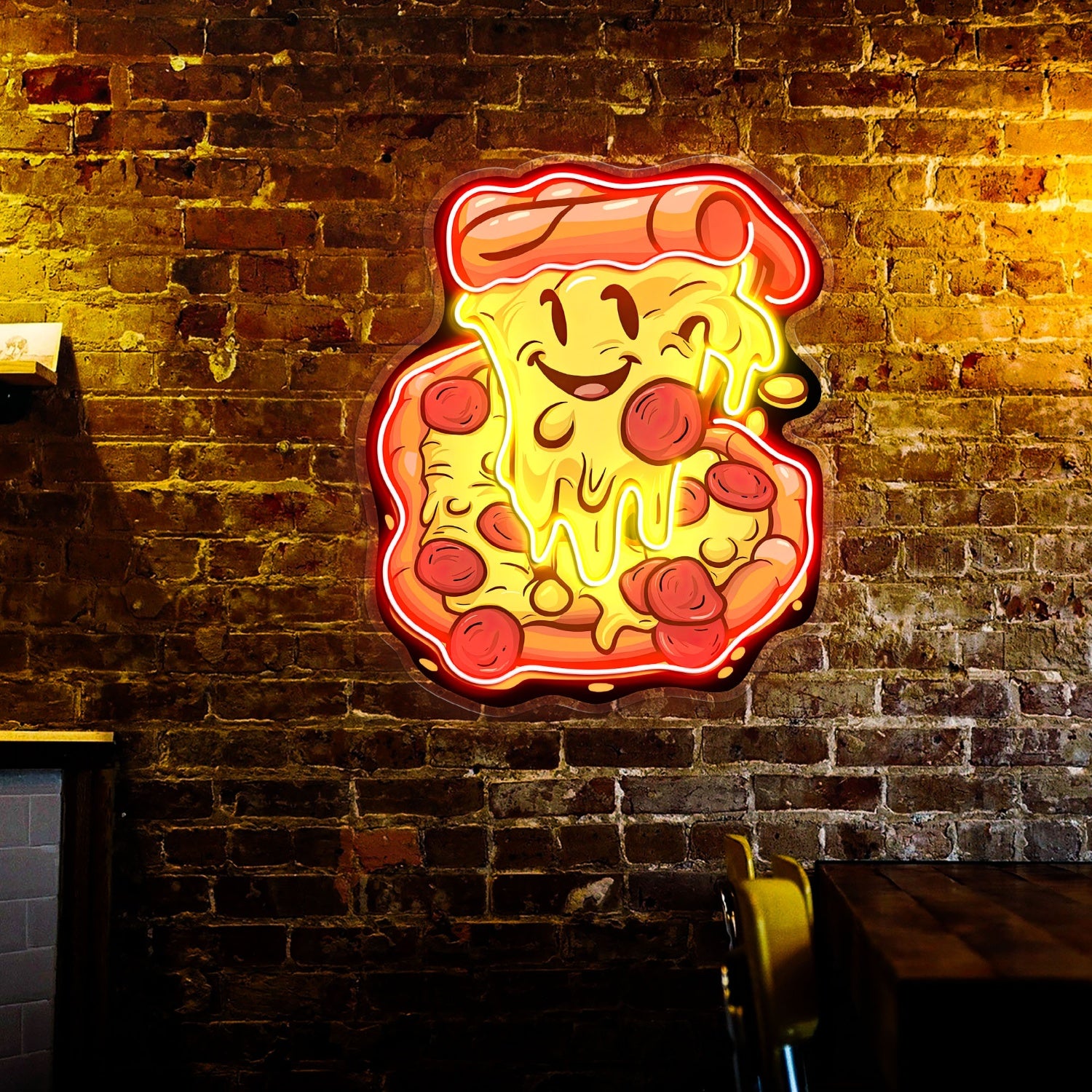 Slice Pizza Cute Smile Acrylic Led Neon Sign Deocr Shop | Shineneon