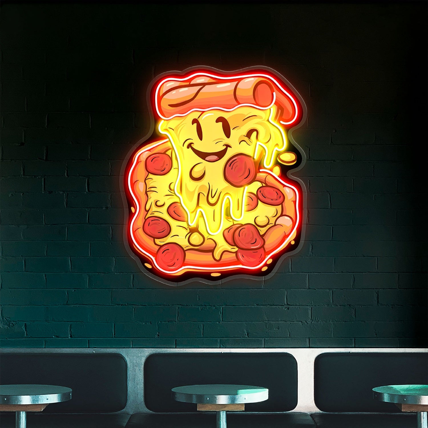 Slice Pizza Cute Smile Acrylic Led Neon Sign Deocr Shop | Shineneon