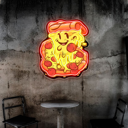 Slice Pizza Cute Smile Acrylic Led Neon Sign Deocr Shop | Shineneon