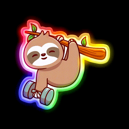 Sloth Bodybuilding Gym Fitness Led Neon Sign Rgb Color