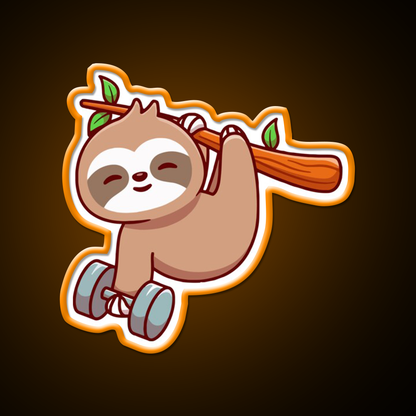 Sloth Bodybuilding Gym Fitness Led Neon Sign Rgb Color