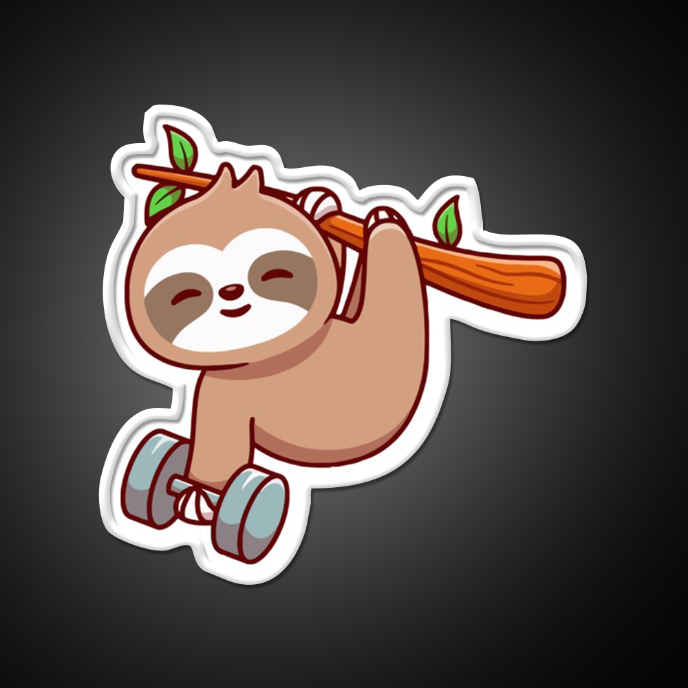 Sloth Bodybuilding Gym Fitness Led Neon Sign Rgb Color