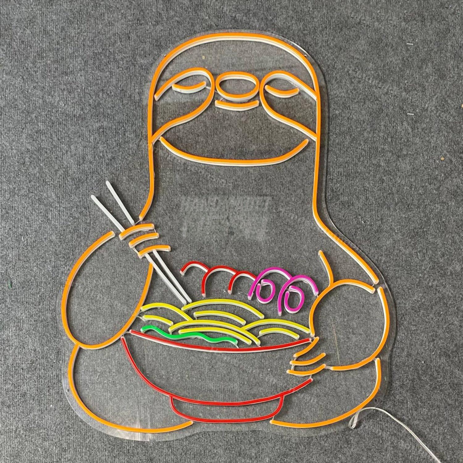 Sloth Eating Ramen Led Neon Signjapan Food Restaurant Decor | Shineneon