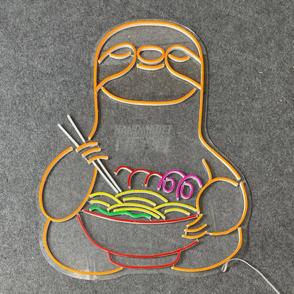 Sloth Eating Ramen Led Neon Signjapan Food Restaurant Decor | Shineneon