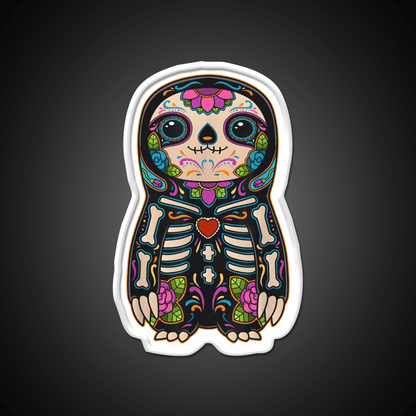 Sloth Sugar Skull Mexico Calavera Party Drink Tequila Led Neon Sign Rgb Color - Shineneon