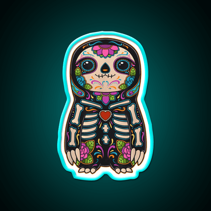 Sloth Sugar Skull Mexico Calavera Party Drink Tequila Led Neon Sign Rgb Color - Shineneon