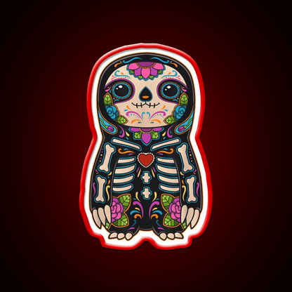 Sloth Sugar Skull Mexico Calavera Party Drink Tequila Led Neon Sign Rgb Color - Shineneon