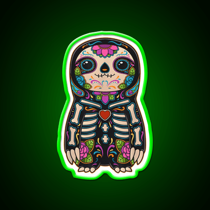 Sloth Sugar Skull Mexico Calavera Party Drink Tequila Led Neon Sign Rgb Color - Shineneon