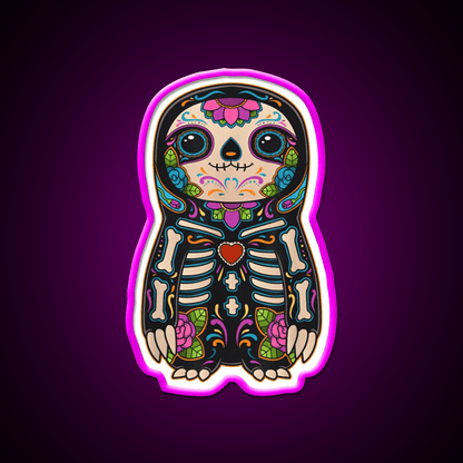 Sloth Sugar Skull Mexico Calavera Party Drink Tequila Led Neon Sign Rgb Color - Shineneon