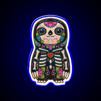 Sloth Sugar Skull Mexico Calavera Party Drink Tequila Led Neon Sign Rgb Color - Shineneon