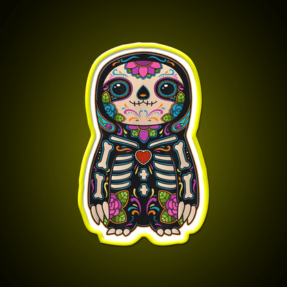 Sloth Sugar Skull Mexico Calavera Party Drink Tequila Led Neon Sign Rgb Color - Shineneon