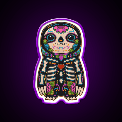 Sloth Sugar Skull Mexico Calavera Party Drink Tequila Led Neon Sign Rgb Color - Shineneon