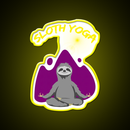 Sloth Yoga Led Neon Sign For Wellness Space Rgb Color