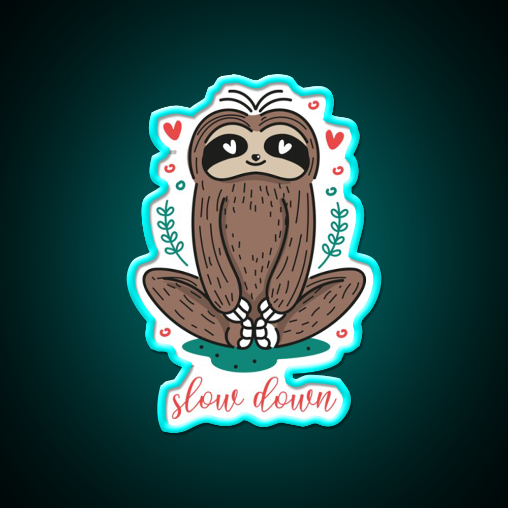 Slow Down Solth Yoga For Girls Yoga Led Neon Sign Rgb Color