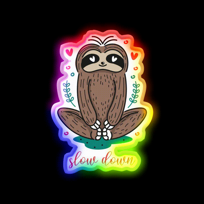 Slow Down Solth Yoga For Girls Yoga Led Neon Sign Rgb Color