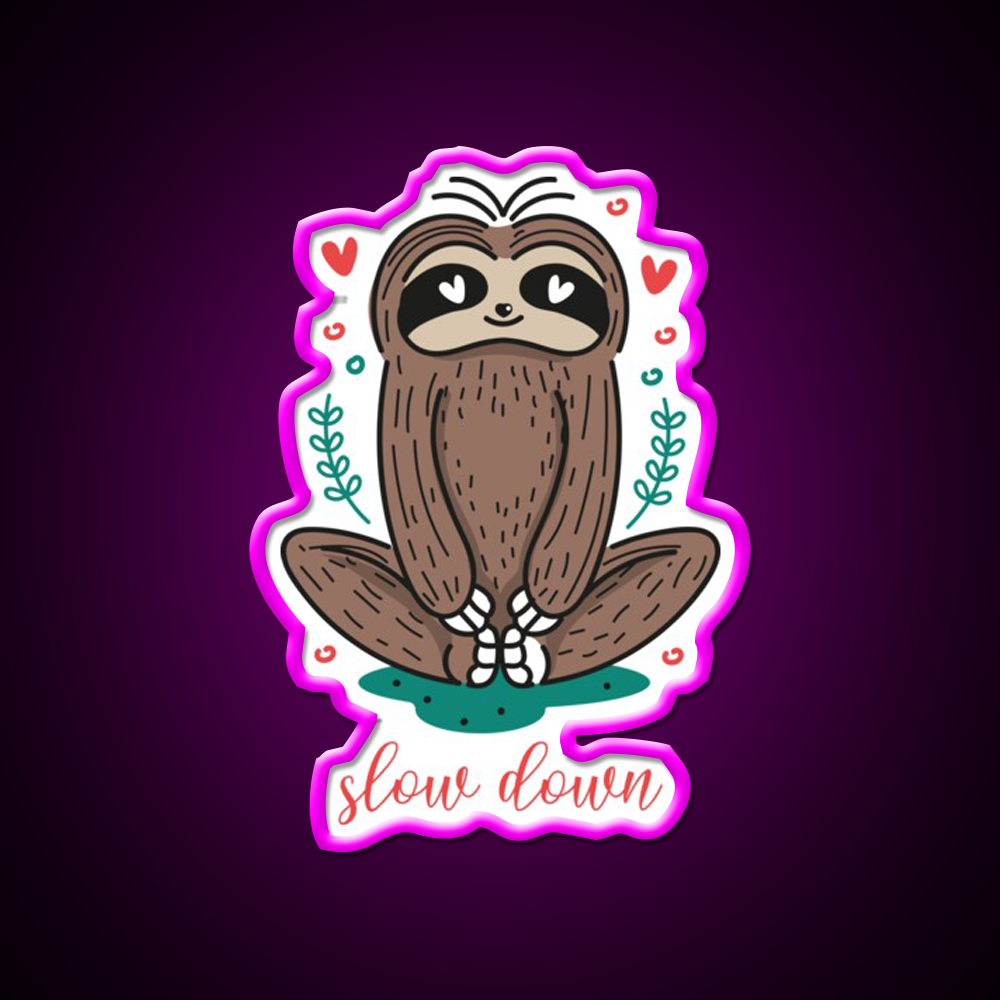 Slow Down Solth Yoga For Girls Yoga Led Neon Sign Rgb Color