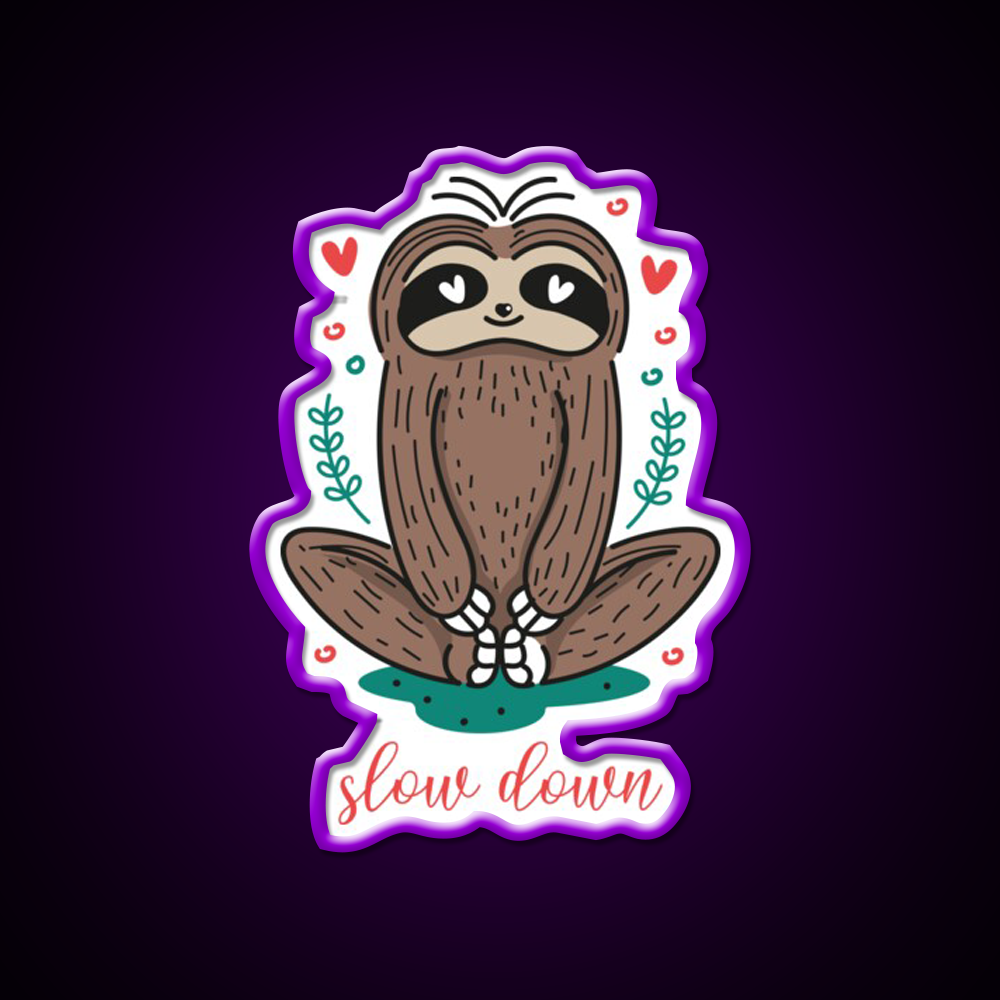 Slow Down Solth Yoga For Girls Yoga Led Neon Sign Rgb Color