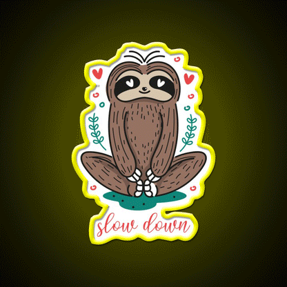 Slow Down Solth Yoga For Girls Yoga Led Neon Sign Rgb Color