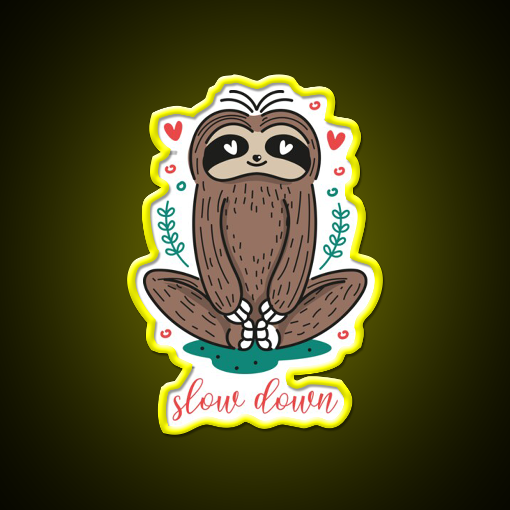 Slow Down Solth Yoga For Girls Yoga Led Neon Sign Rgb Color