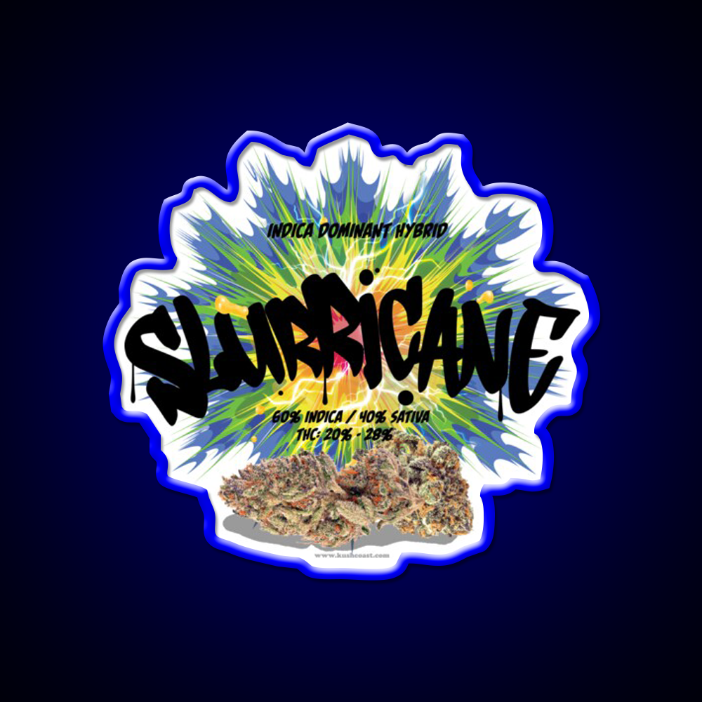 Slurricane Strain Art Hemp Inspired Green Leaf Led Neon Sign Rgb Color - LED neon sign view 5