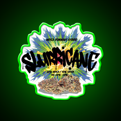 Slurricane Strain Art Hemp Inspired Green Leaf Led Neon Sign Rgb Color - LED neon sign view 8