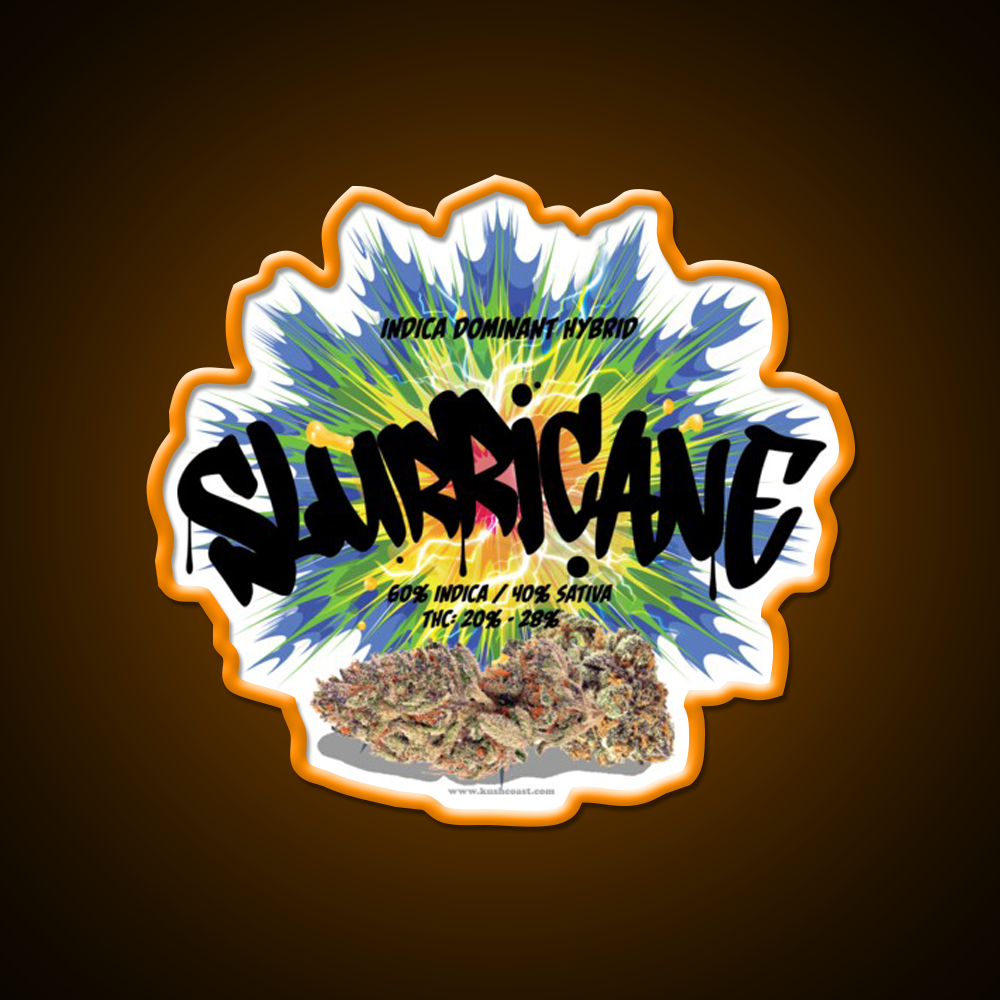 Slurricane Strain Art Hemp Inspired Green Leaf Led Neon Sign Rgb Color - LED neon sign view 6
