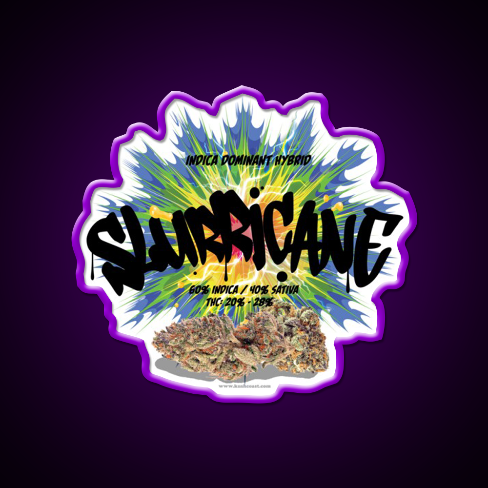 Slurricane Strain Art Hemp Inspired Green Leaf Led Neon Sign Rgb Color - LED neon sign view 9