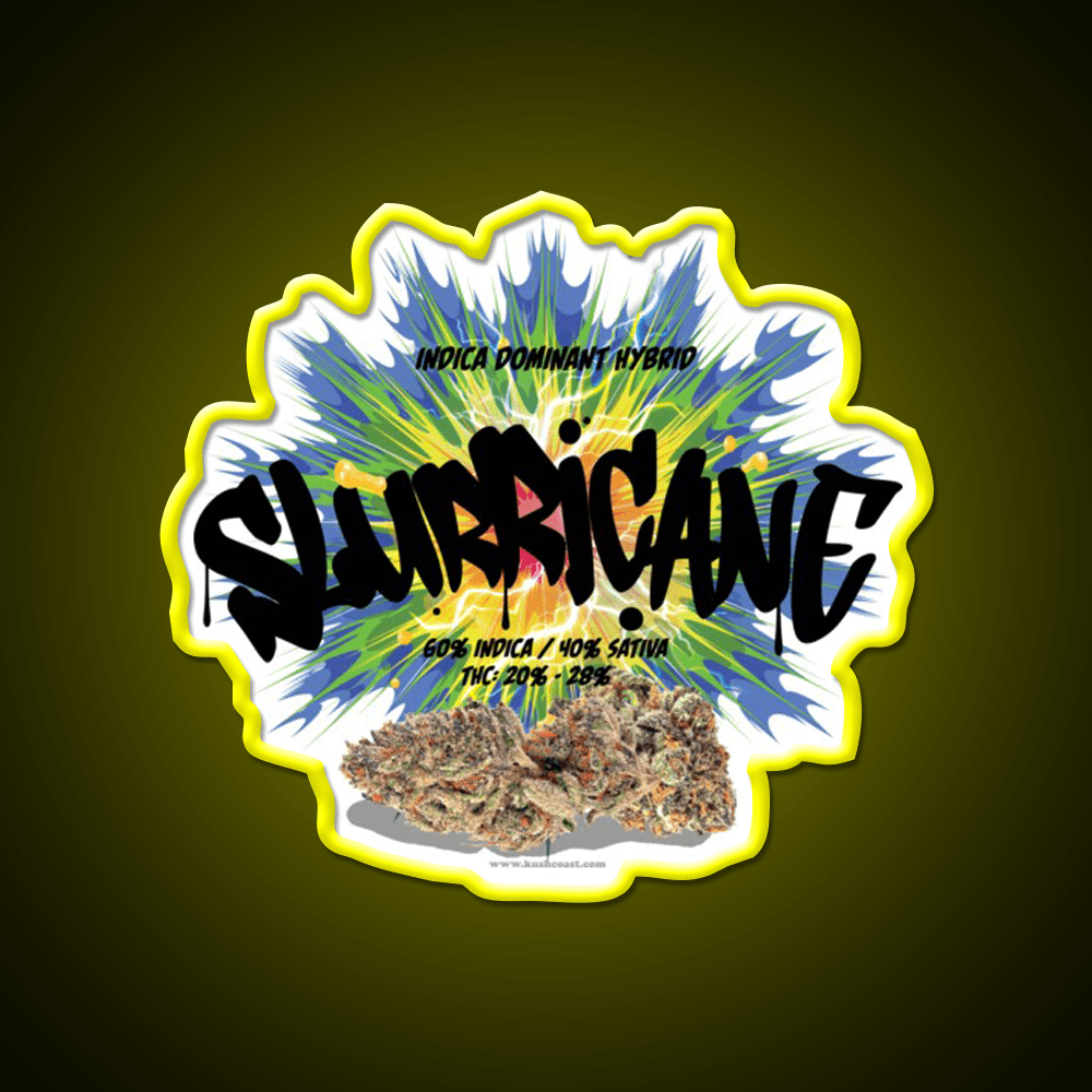 Slurricane Strain Art Hemp Inspired Green Leaf Led Neon Sign Rgb Color - Shineneon