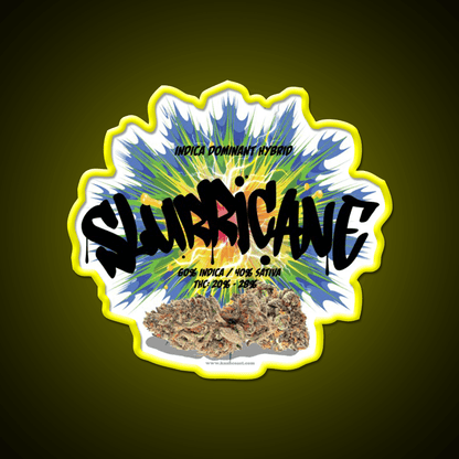 Slurricane Strain Art Hemp Inspired Green Leaf Led Neon Sign Rgb Color - Shineneon