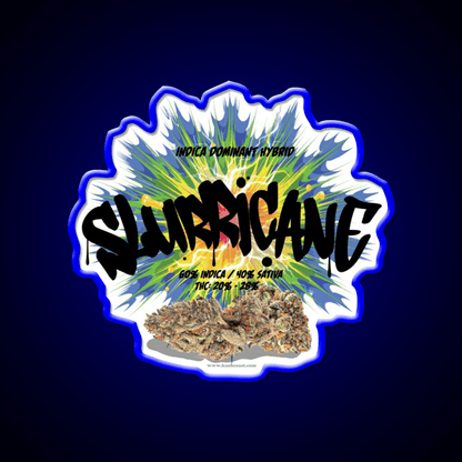 Slurricane Strain Art Hemp Inspired Green Leaf Led Neon Sign Rgb Color - Shineneon