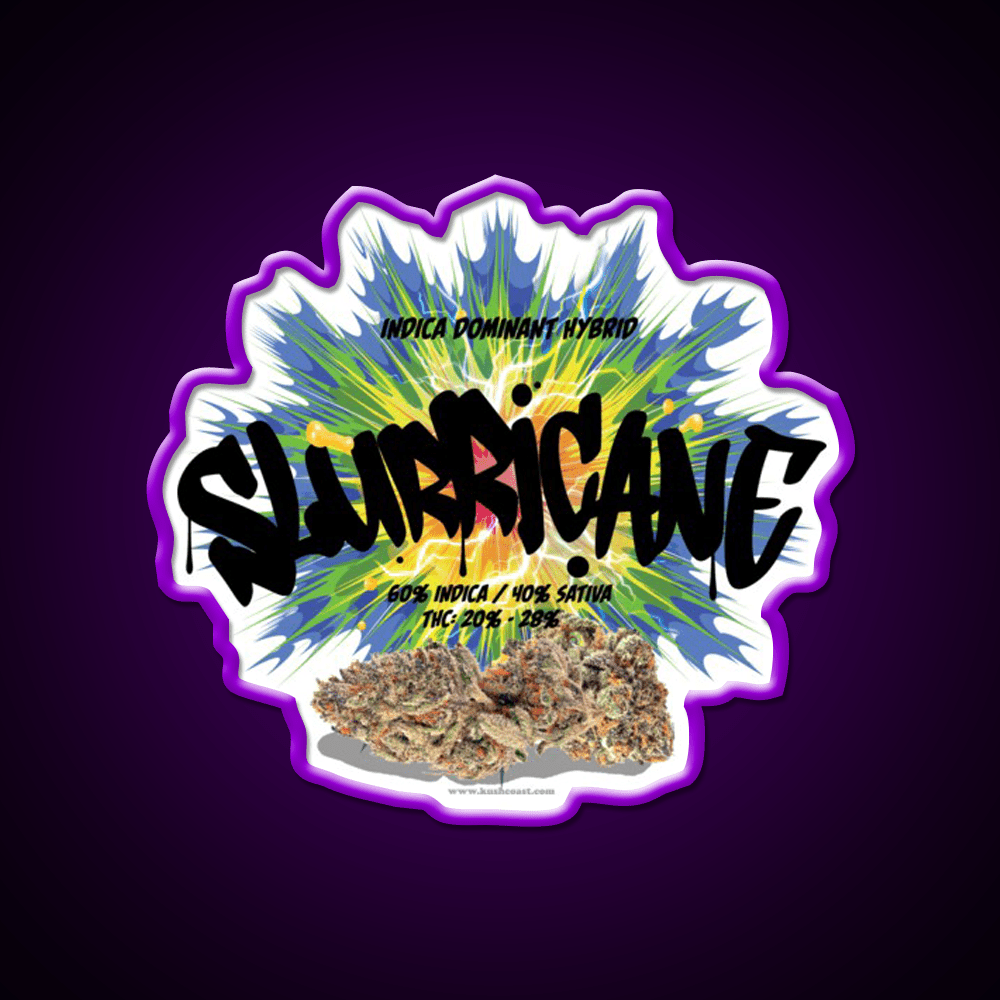 Slurricane Strain Art Hemp Inspired Green Leaf Led Neon Sign Rgb Color - Shineneon