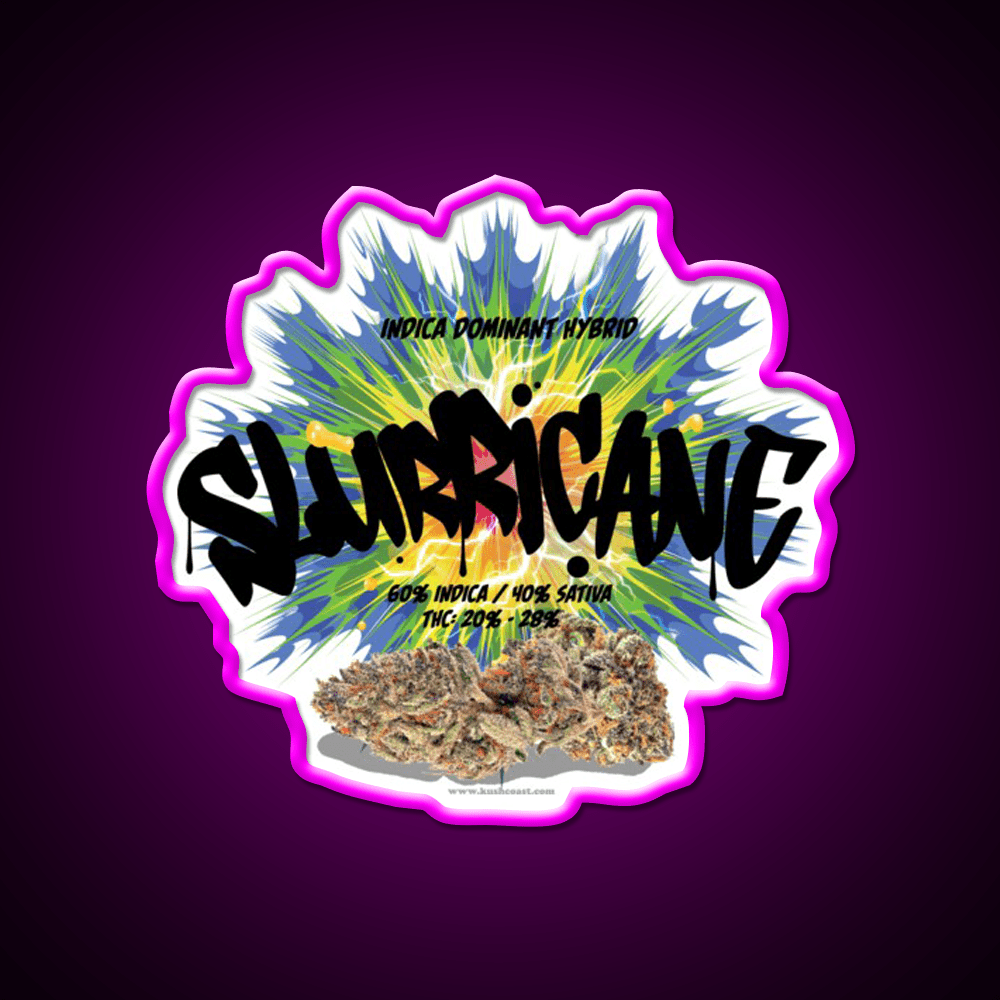 Slurricane Strain Art Hemp Inspired Green Leaf Led Neon Sign Rgb Color - Shineneon