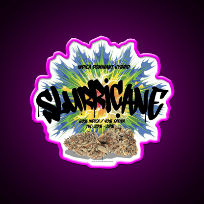 Slurricane Strain Art Hemp Inspired Green Leaf Led Neon Sign Rgb Color - Shineneon