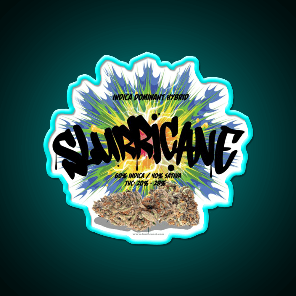 Slurricane Strain Art Hemp Inspired Green Leaf Led Neon Sign Rgb Color - Shineneon