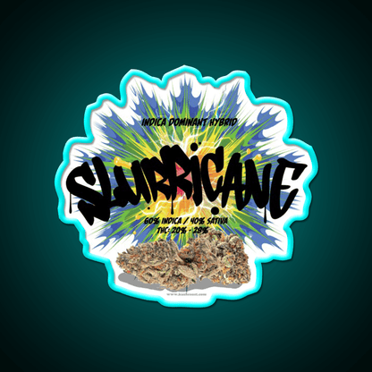 Slurricane Strain Art Hemp Inspired Green Leaf Led Neon Sign Rgb Color - Shineneon