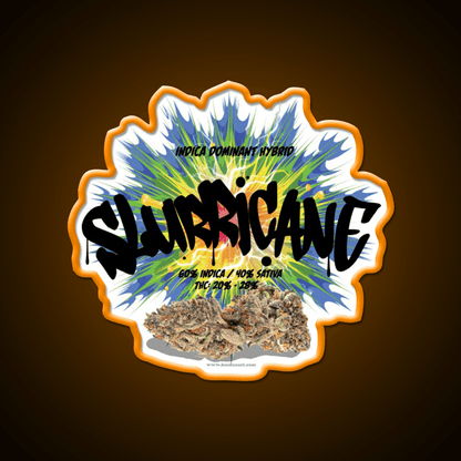 Slurricane Strain Art Hemp Inspired Green Leaf Led Neon Sign Rgb Color - Shineneon