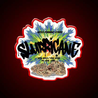 Slurricane Strain Art Hemp Inspired Green Leaf Led Neon Sign Rgb Color - Shineneon