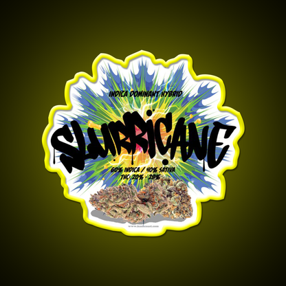 Slurricane Strain Art Hemp Inspired Green Leaf Led Neon Sign Rgb Color - LED neon sign view 7